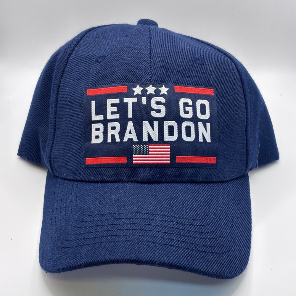 Unbranded Baseball Mens OSFA Navy Blue Lets Go Brandon USA Flag Political Hat